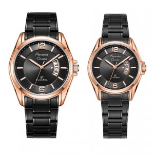 Alexandre Christie AC 8684 Rosegold Black Couple
